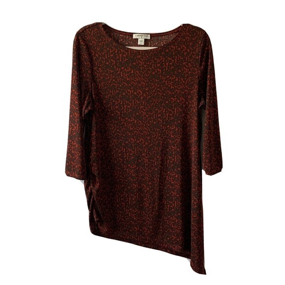 Coldwater Creek Womens Size Large Multicolor Print Stretch Tunic Top Blouse - Picture 1 of 6
